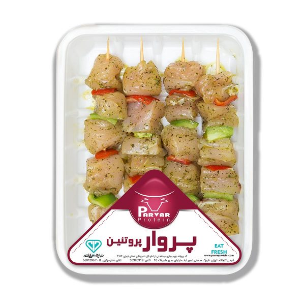 جوجه کباب کره سبزیجات چوبی